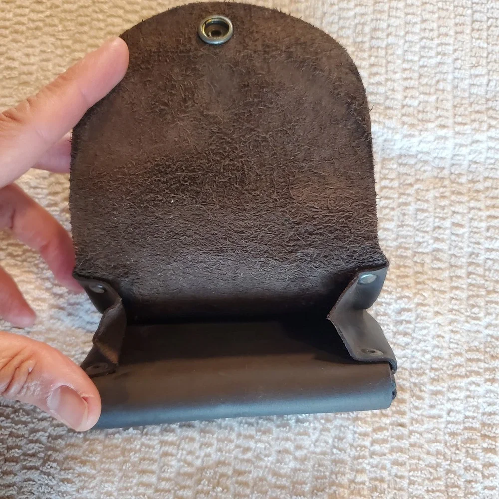 Hide and Drink Leather Coin Purse Card Holder Wallet Dark Brown Snap Pouch